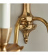 Asquith 2 Light Indoor Twin Candle Wall Light Solid Brass Beige Organza Effect Fabric with Beige Shades E14-7