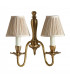 Asquith 2 Light Indoor Twin Candle Wall Light Solid Brass Beige Organza Effect Fabric with Beige Shades E14-9