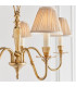 Asquith 5 Light Multi Arm Ceiling Pendant Chandelier Solid Brass Beige organza effect fabric E14-5