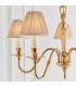 Asquith 5 Light Multi Arm Ceiling Pendant Chandelier Solid Brass Beige organza effect fabric E14-6