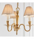 Asquith 3 Light Multi Arm Ceiling Pendant Chandelier Solid Brass Beige organza effect fabric E14-5