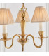 Asquith 3 Light Multi Arm Ceiling Pendant Chandelier Solid Brass Beige organza effect fabric E14-6