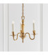 Asquith 3 Light Multi Arm Ceiling Pendant Chandelier Solid Brass Beige organza effect fabric E14-8
