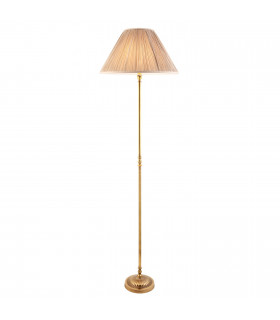 Fitzroy 1 Light Floor Lamp Brass with Beige Shade B22-1