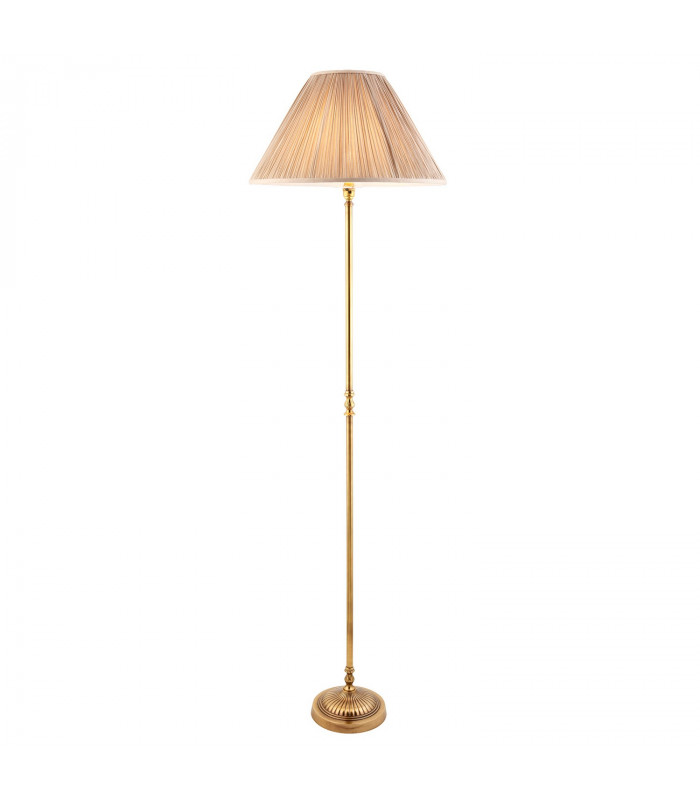 Fitzroy 1 Light Floor Lamp Brass with Beige Shade B22-1