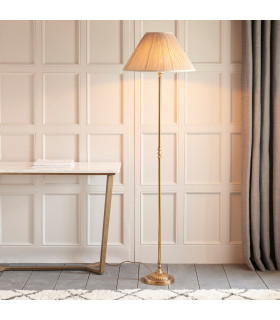 Fitzroy 1 Light Floor Lamp Brass with Beige Shade B22-2