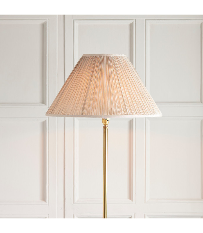 Fitzroy 1 Light Floor Lamp Brass with Beige Shade B22-3