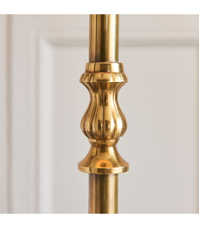 Fitzroy 1 Light Floor Lamp Brass with Beige Shade B22-4
