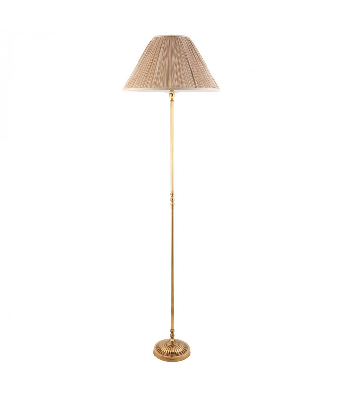 Fitzroy 1 Light Floor Lamp Brass with Beige Shade B22-8