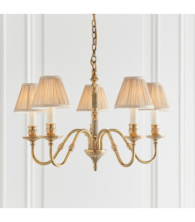 Fitzroy 5 Light Multi Arm Ceiling Pendant Candle Chandelier Brass E14-2