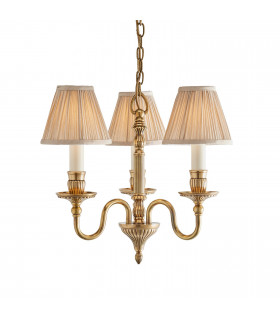 Fitzroy 3 Light Multi Arm Ceiling Pendant Candle Chandelier Brass E14-1