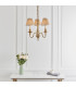 Fitzroy 3 Light Multi Arm Ceiling Pendant Candle Chandelier Brass E14-3