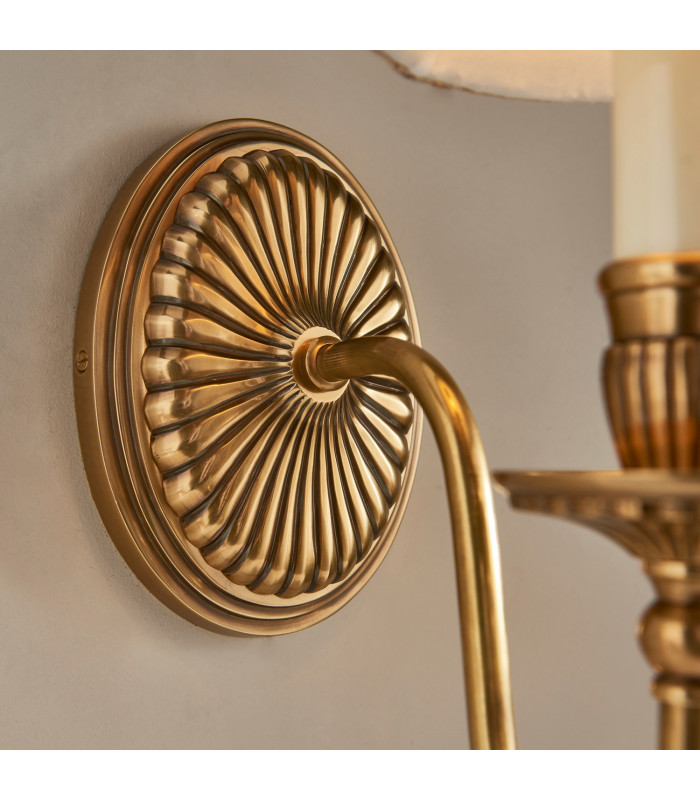 Fitzroy 1 Light Indoor Candle Wall Light Brass with Beige Shade E14-7