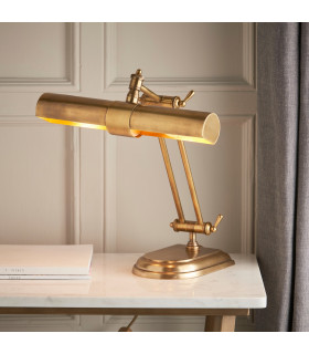 Winchester 2 Light Banker Table Lamp Brass LED E14-2
