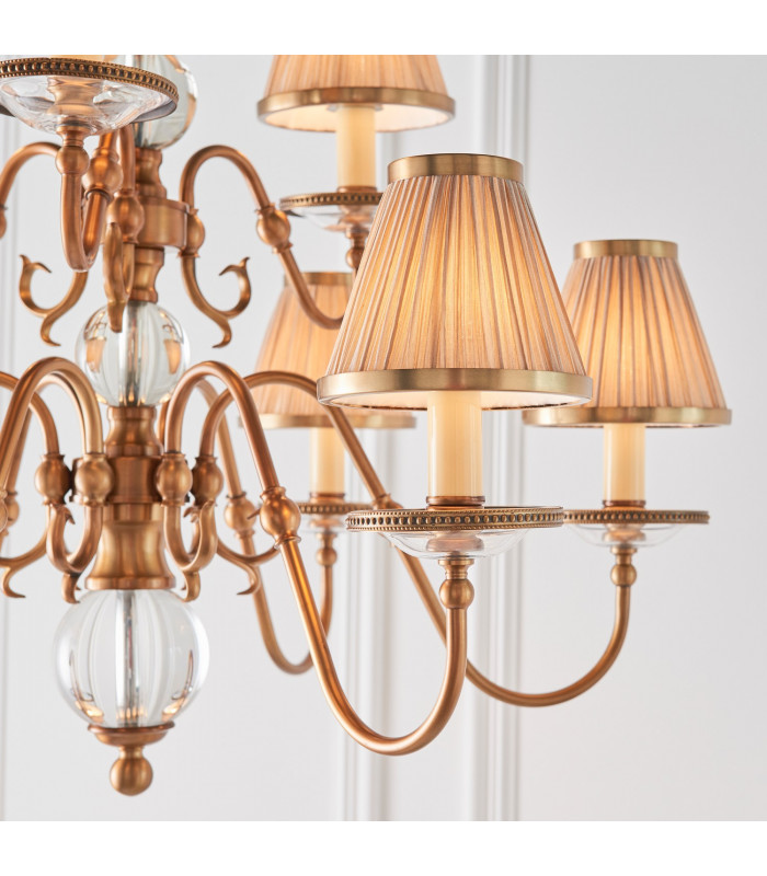Tilburg 9 Light Multi Arm Chandelier Antique Brass Finish E14-5
