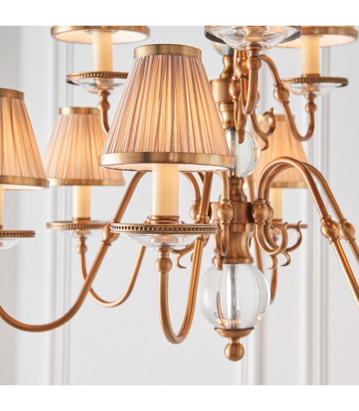 Tilburg 9 Light Multi Arm Chandelier Antique Brass Finish E14-6