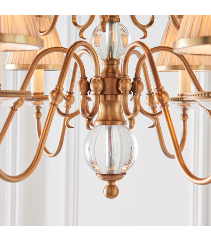 Tilburg 9 Light Multi Arm Chandelier Antique Brass Finish E14-7
