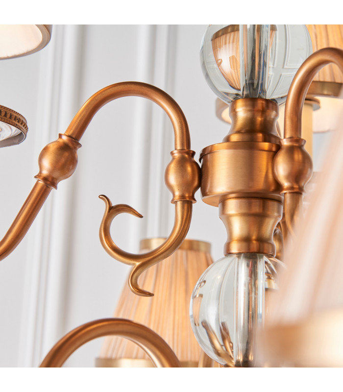 Tilburg 9 Light Multi Arm Chandelier Antique Brass Finish E14-8