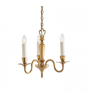 Asquith 3 Light Multi Arm Ceiling Pendant Chandelier Solid Brass E14-1