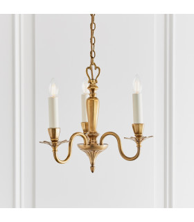 Asquith 3 Light Multi Arm Ceiling Pendant Chandelier Solid Brass E14-2