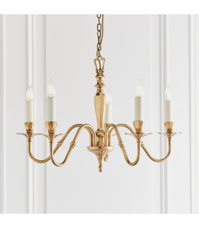Asquith 5 Light Multi Arm Ceiling Candle Pendant Solid Brass E14-2