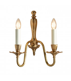 Asquith 2 Light Indoor Twin Candle Wall Light Solid Brass E14-1