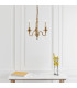 Fitzroy 3 Light Multi Arm Ceiling Candle Pendant Brass Ivory E14-3