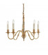 Fitzroy 5 Light Multi Arm Ceiling Candle Pendant Brass Ivory E14-1