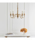 Fitzroy 5 Light Multi Arm Ceiling Candle Pendant Brass Ivory E14-3