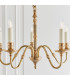Fitzroy 5 Light Multi Arm Ceiling Candle Pendant Brass Ivory E14-5