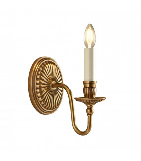 Fitzroy 1 Light Indoor Candle Wall Light Brass Ivory E14-1