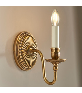 Fitzroy 1 Light Indoor Candle Wall Light Brass Ivory E14-2