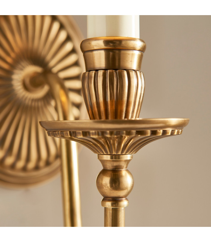 Fitzroy 1 Light Indoor Candle Wall Light Brass Ivory E14-5