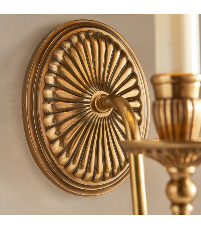 Fitzroy 1 Light Indoor Candle Wall Light Brass Ivory E14-6