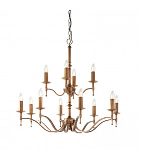 Stanford 12 Light Chandelier Antique Brass Finish E14-1
