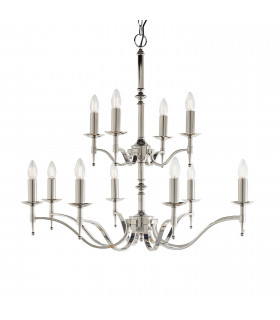 Stanford 12 Light Chandelier Polished Nickel Plate Finish E14-1