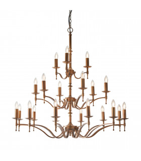 Stanford 21 Light Chandelier Antique Brass Finish E14-1
