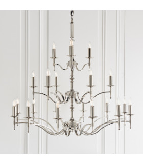 Stanford 21 Light Chandelier Polished Nickel Plate Finish E14-2
