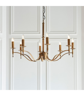 Stanford 8 Light Chandelier Antique Brass Finish E14-2