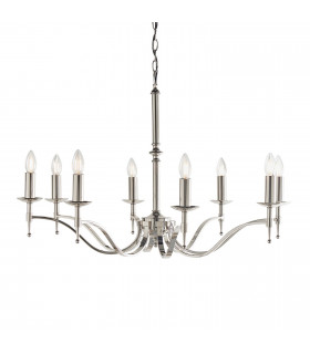 Stanford 8 Light Chandelier Polished Nickel Plate Finish E14-1