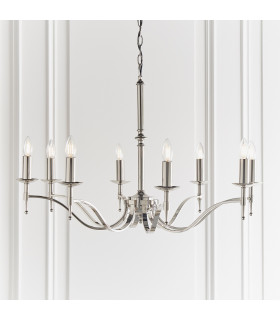 Stanford 8 Light Chandelier Polished Nickel Plate Finish E14-2