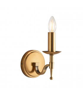 Stanford 1 Light Indoor Candle Wall Light Antique Brass E14-1
