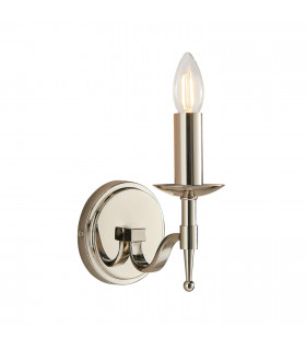 Stanford 1 Light Indoor Candle Wall Light Polished Nickel Plate E14-1