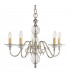 Tilburg 5 Light Multi Arm Ceiling Pendant Chandelier Polished Nickel Clear Crystal E14-1