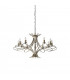 Penn 12 Light Chandelier Brushed Brass Effect Plate Finish E14-9