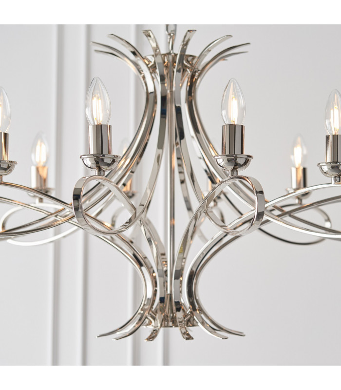 Penn 12 Light Chandelier Polished Nickel Plate Finish E14-5