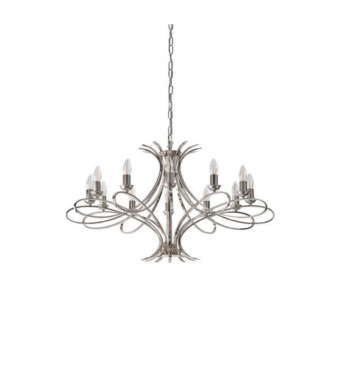 Penn 12 Light Chandelier Polished Nickel Plate Finish E14-8