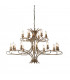 Penn 18 Light Chandelier Brushed Brass Effect Plate Finish E14-1