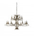 Penn 18 Light Chandelier Brushed Brass Effect Plate Finish E14-10