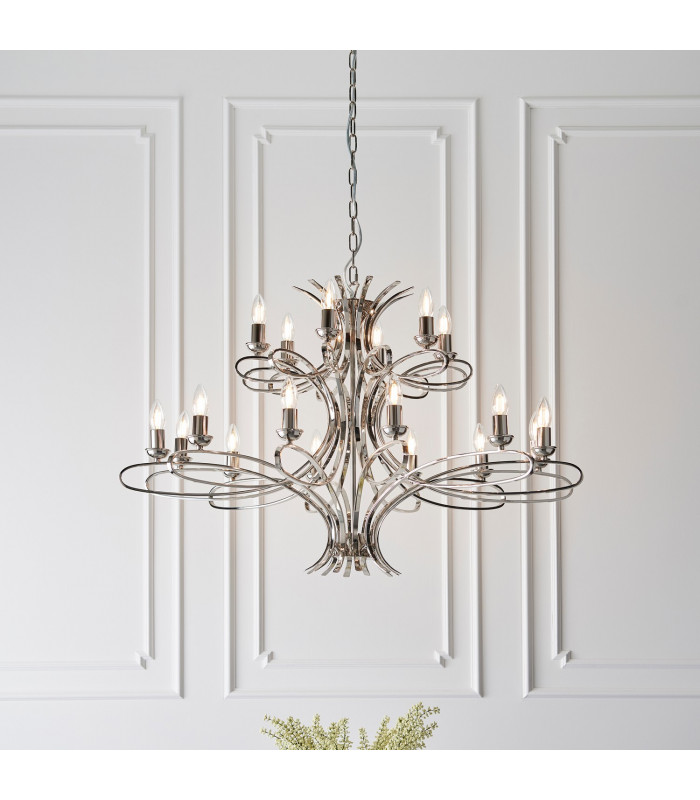 Penn 18 Light Chandelier Polished Nickel Plate Finish E14-2